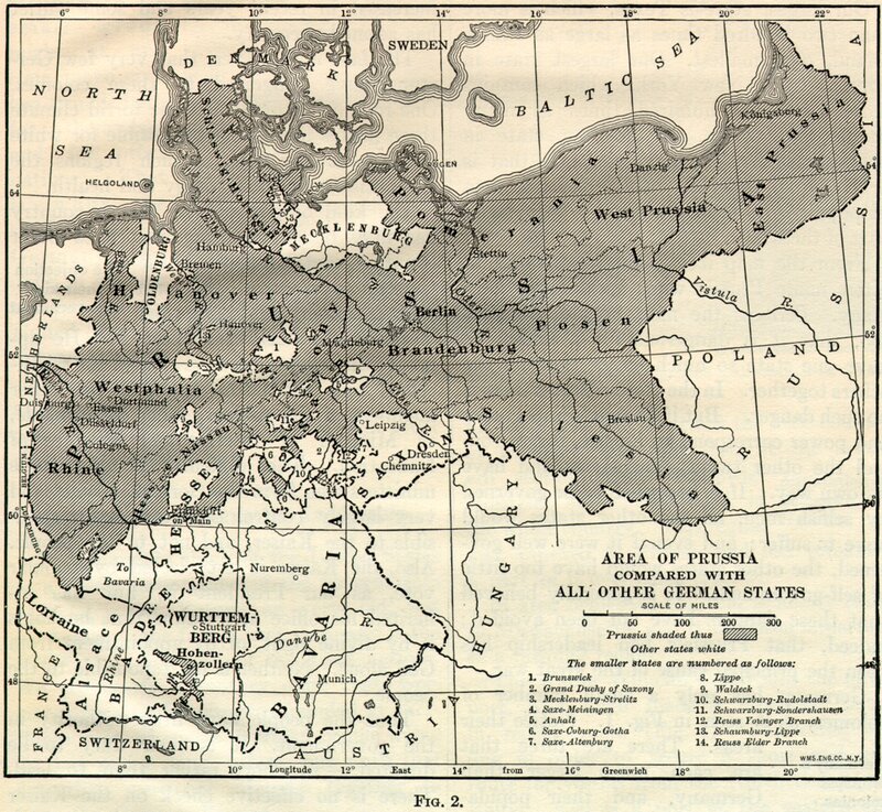 Map of Prussia and German States