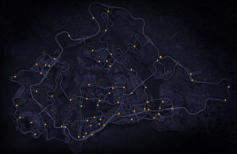 Map of Racing Circuits — Black