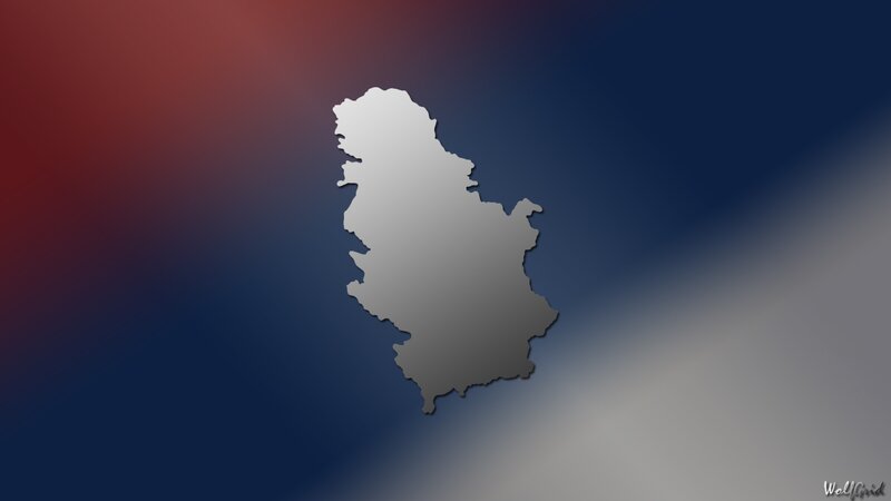 Map of Serbia — Red, Neutral