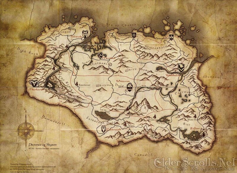 Map of Skyrim province