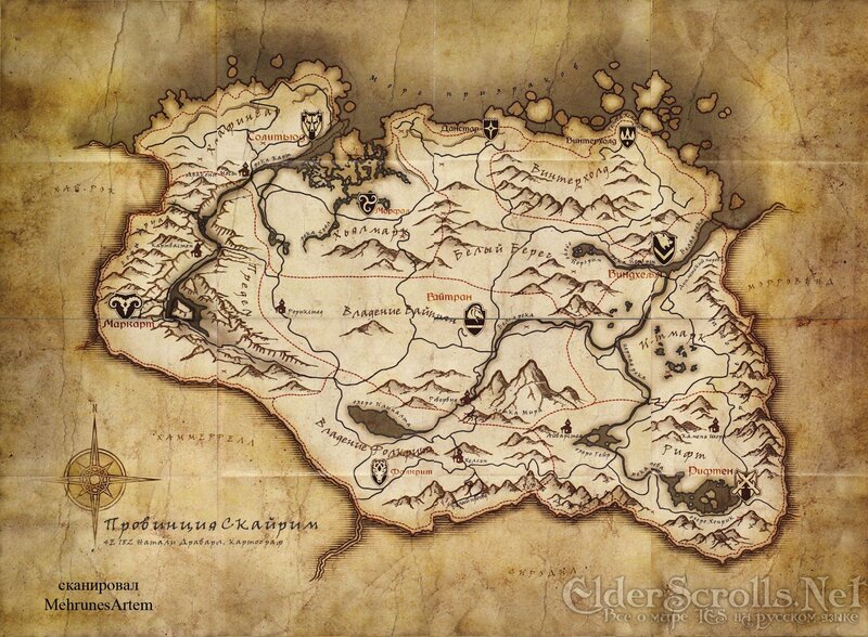 Map of Skyrim Province — Brown