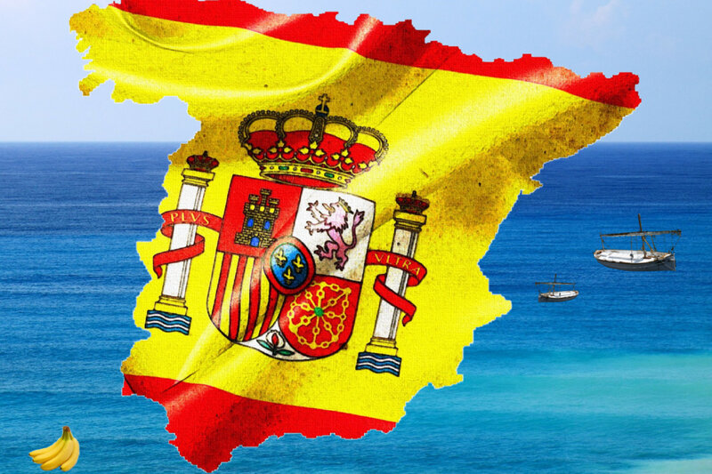 Map of Spain Flag