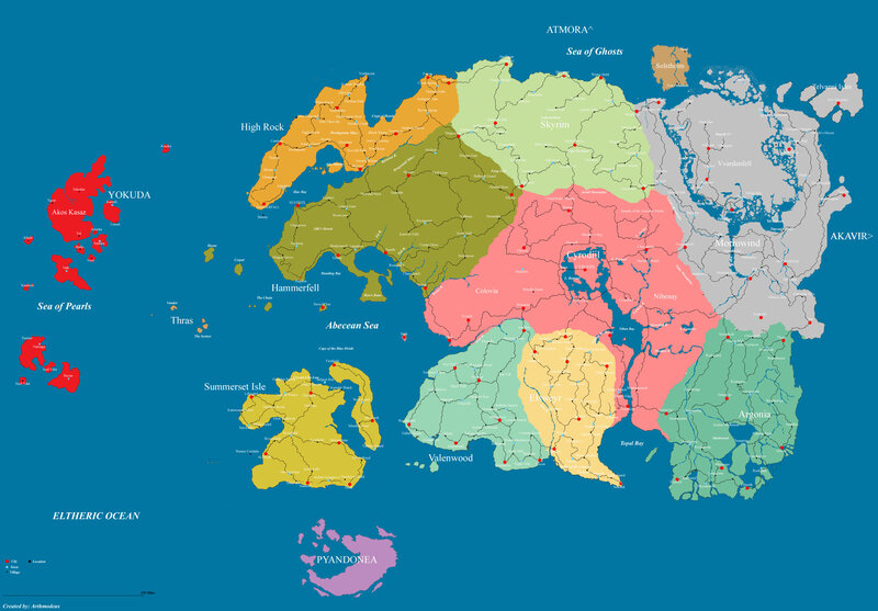 Map of Tamriel from The Elder Scrolls