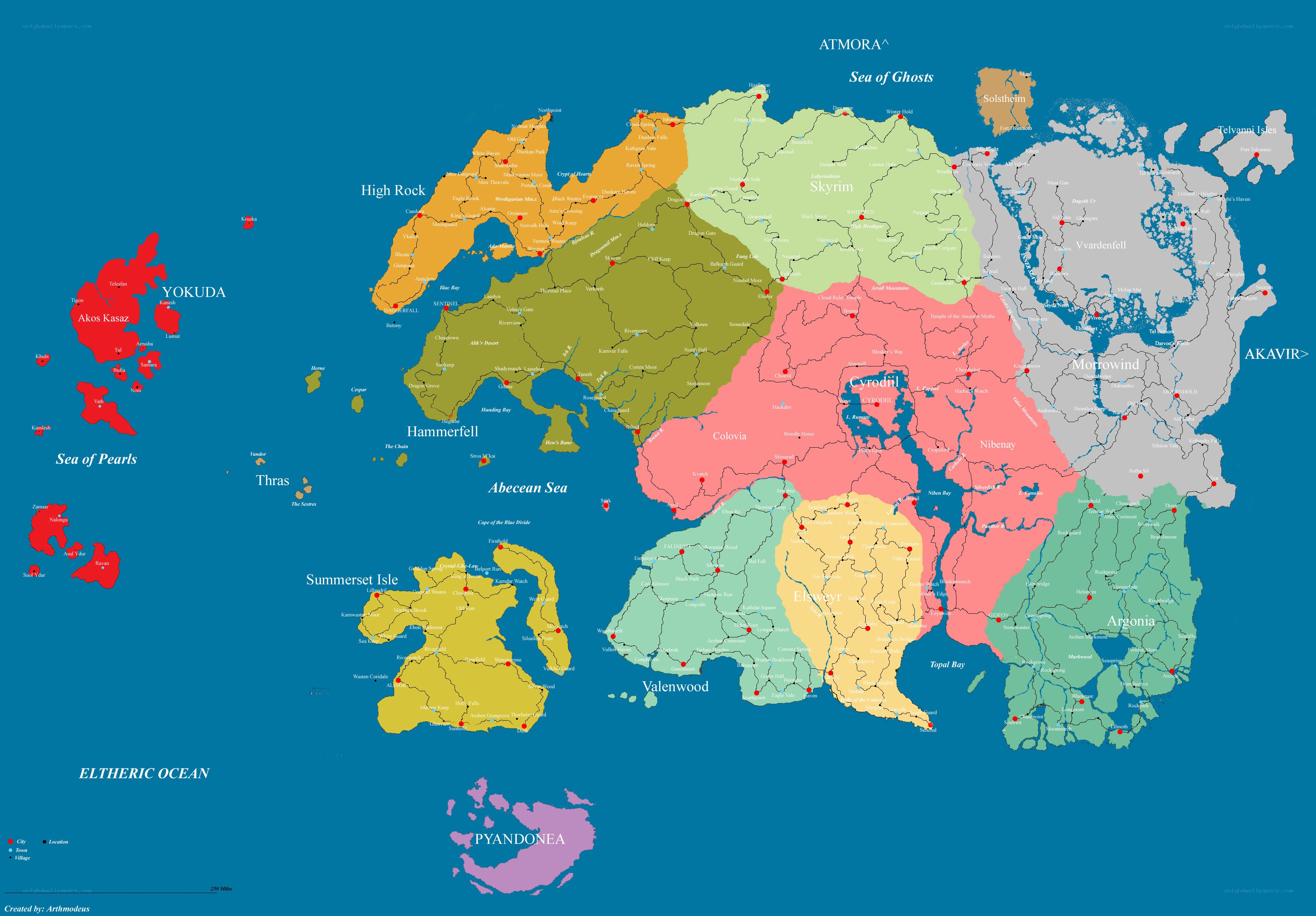 Map of Tamriel from The Elder Scrolls