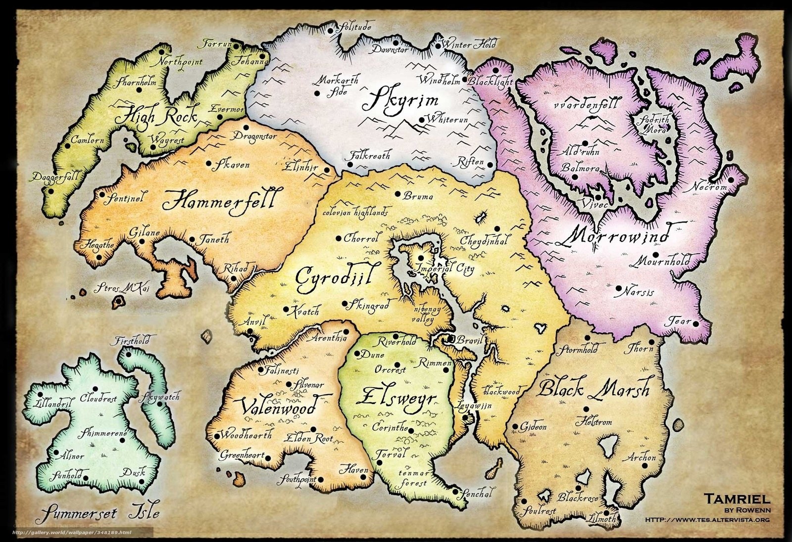 Map of Tamriel from The Elder Scrolls