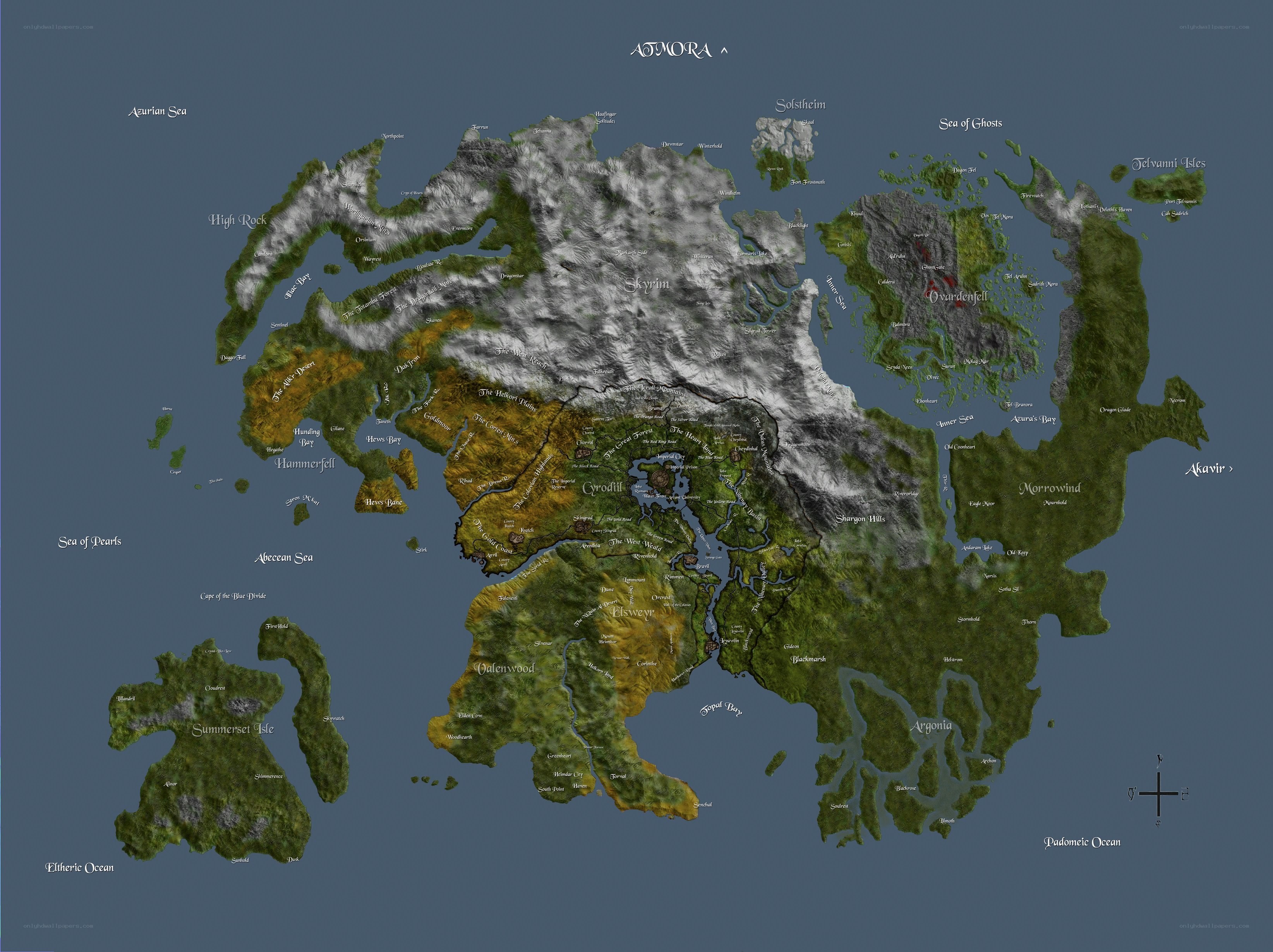 Map of the Elder Scrolls world