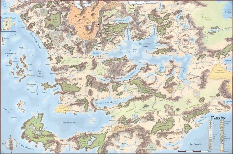 Map of the Faerûn continent