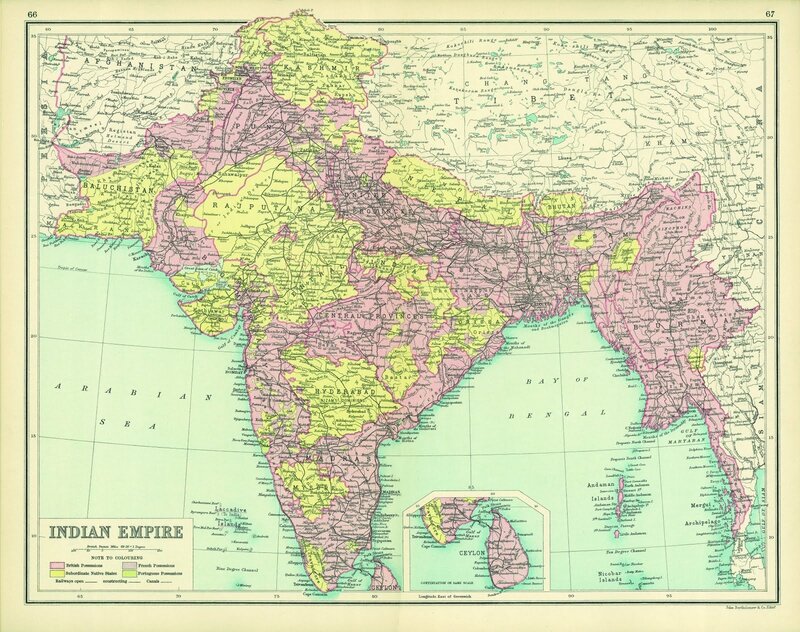 Map of the Indian Empire — Green