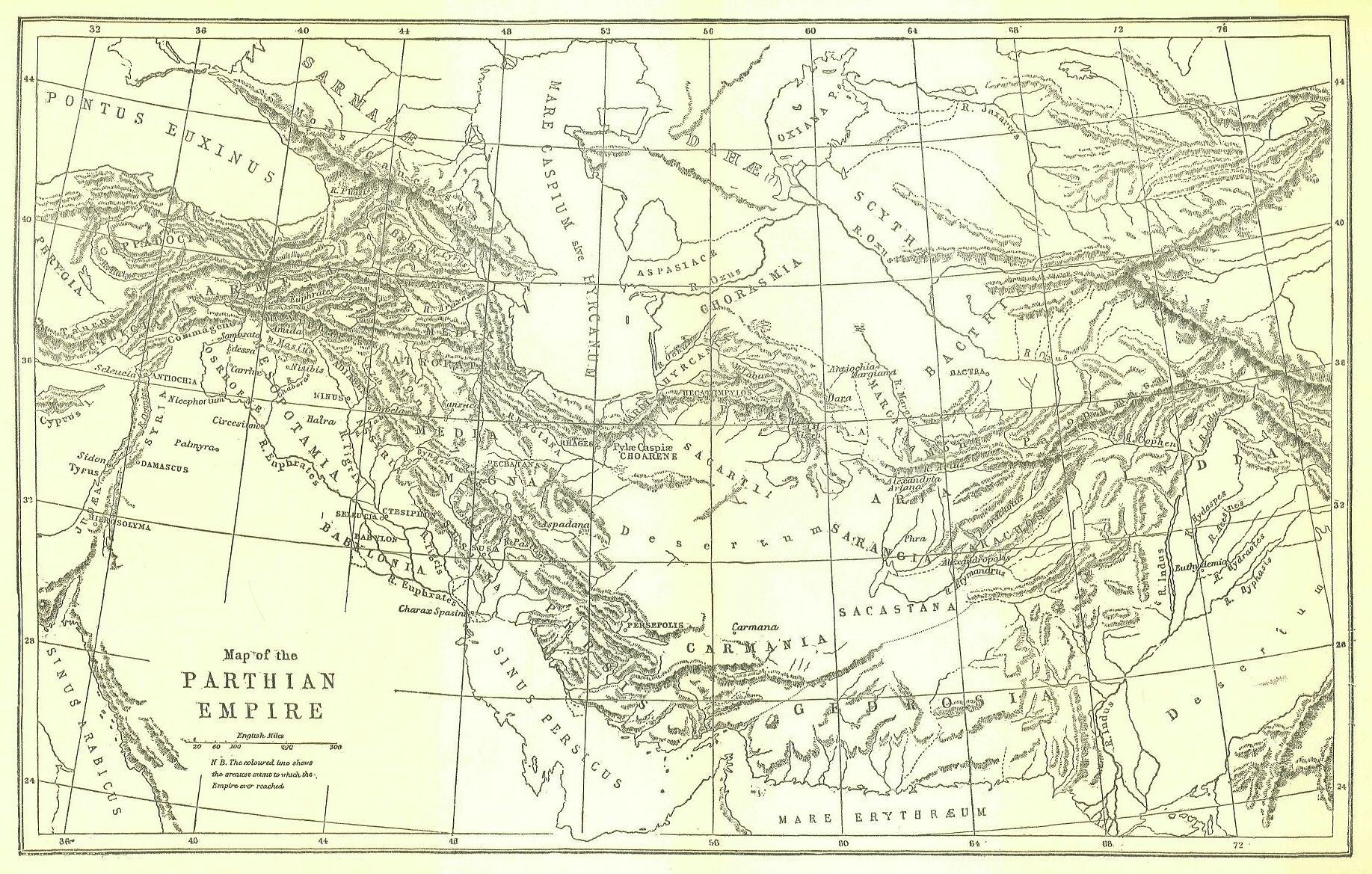 Map of the Parthian Empire