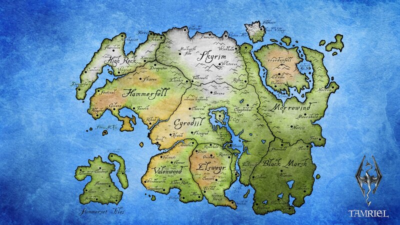 Map of the Province of Skyrim — Blue