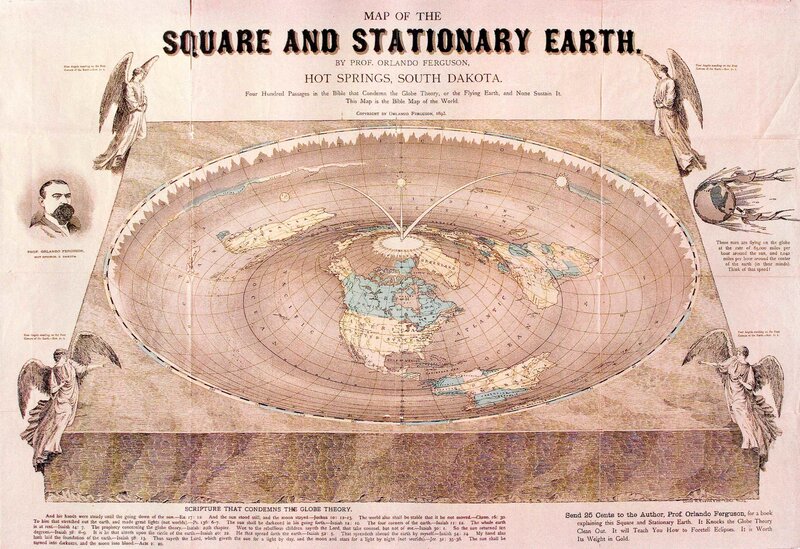 Map of the Square and Stationary Earth