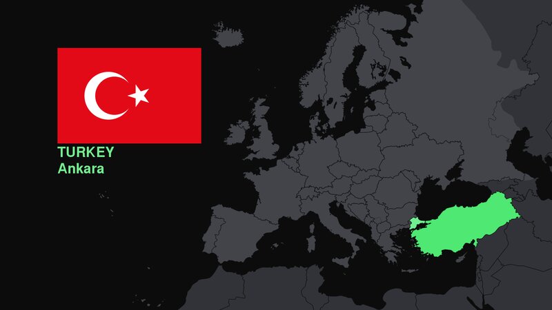Map of Turkey — Green