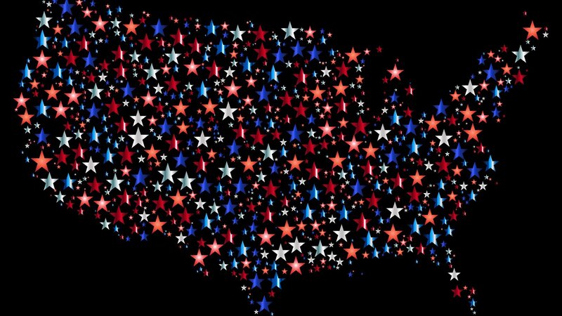 Map of United States — Red