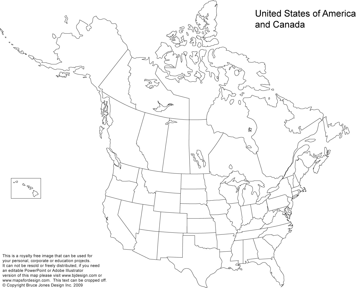 map of usa and canada