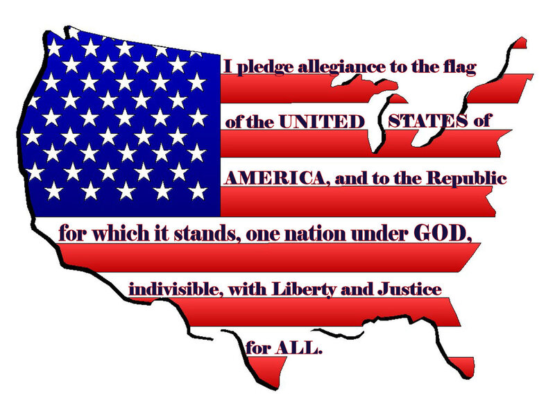 Map of USA with Flag