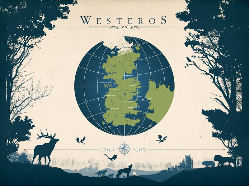 Map of Westeros from Game of Thrones