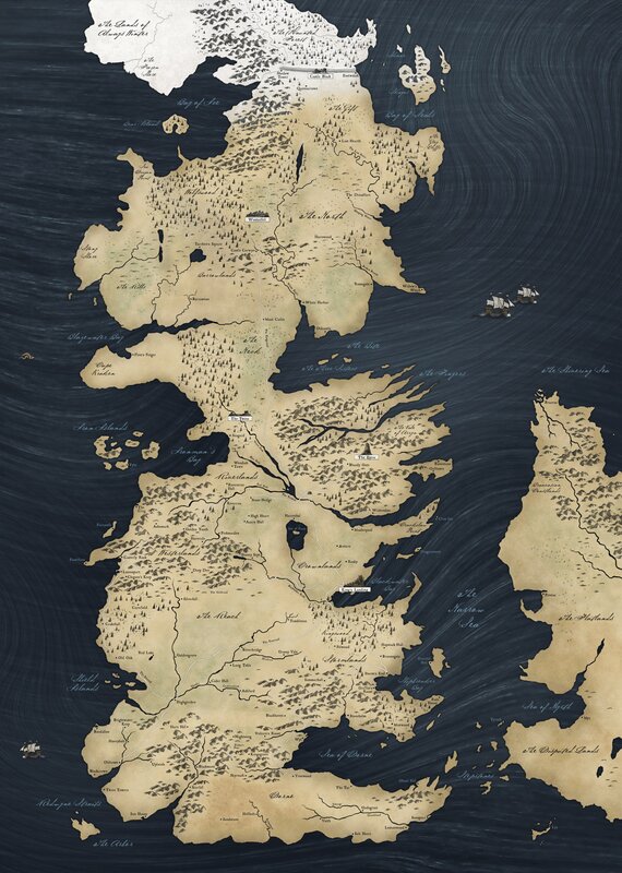 Map of Westeros from Game of Thrones