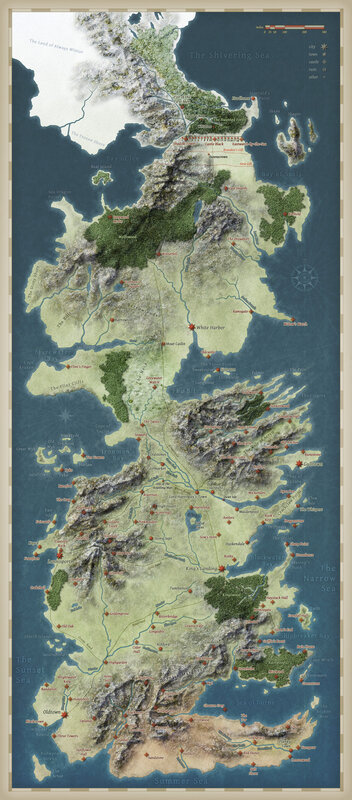 Map of Westeros from Game of Thrones