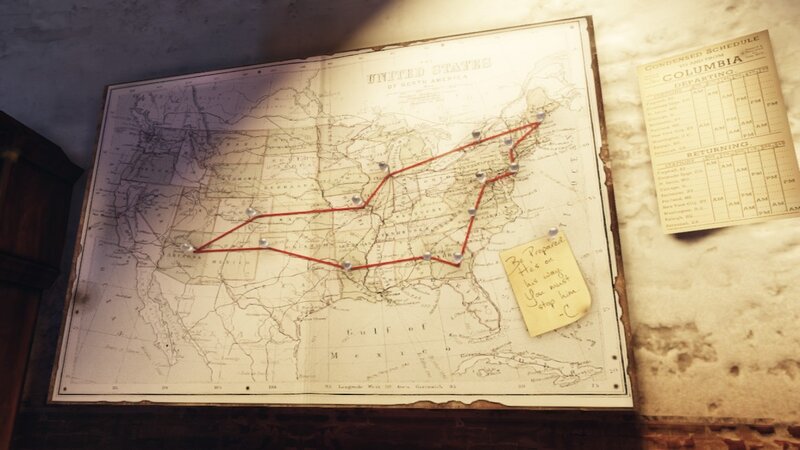Map with Red Route — Brown