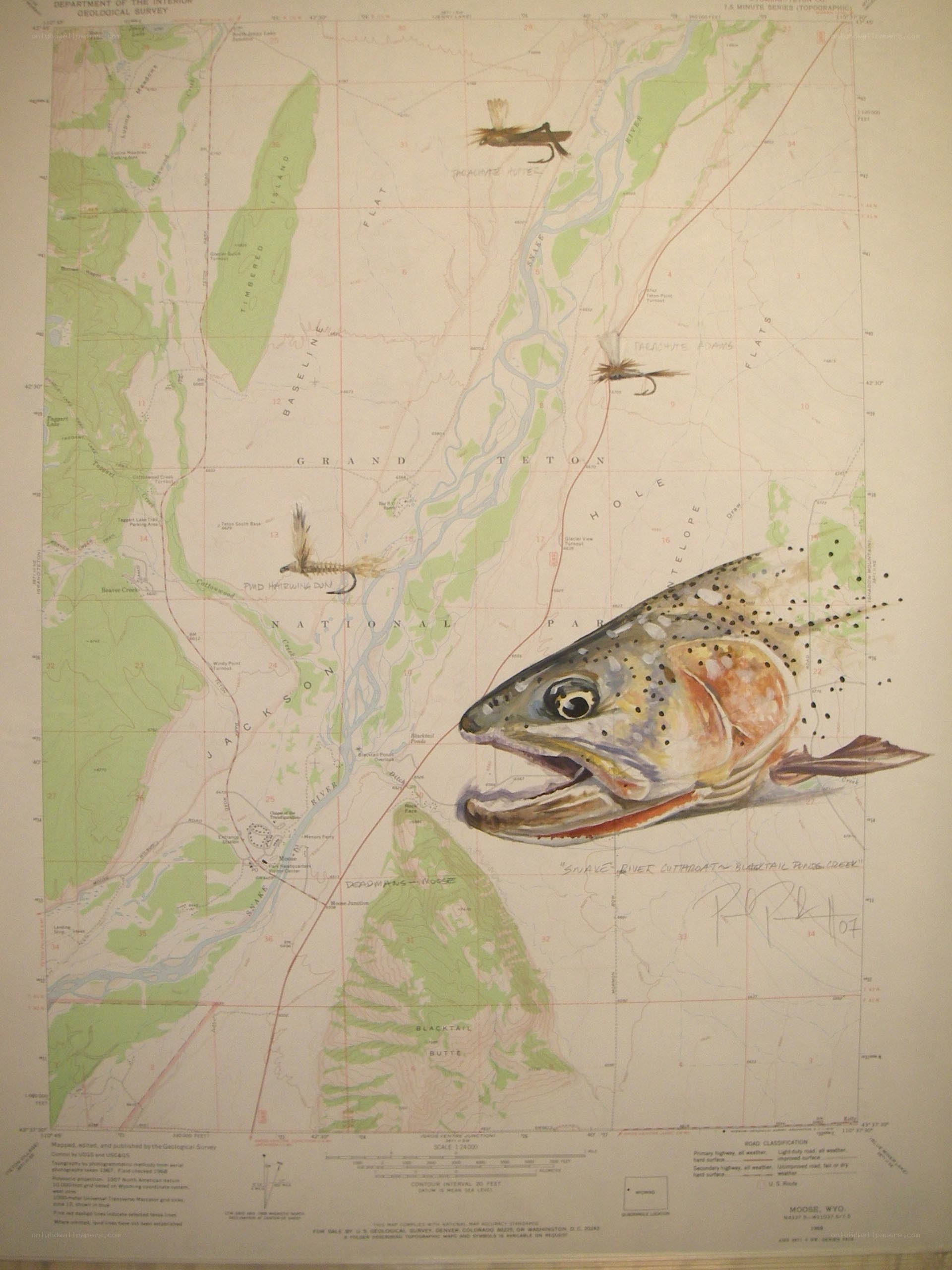 map with trout illustration