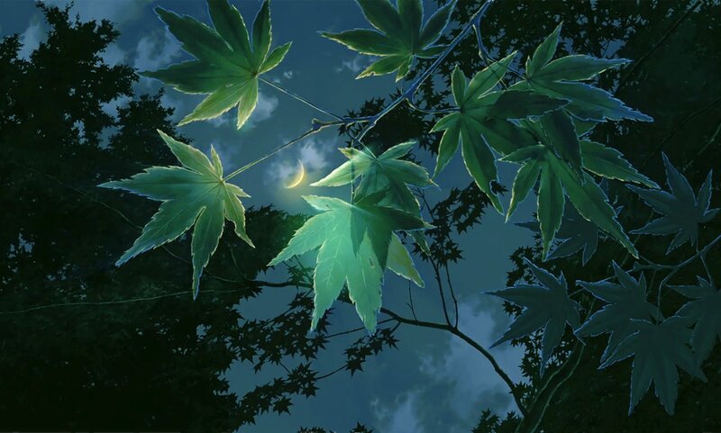 Maple Leaves at Night — Green