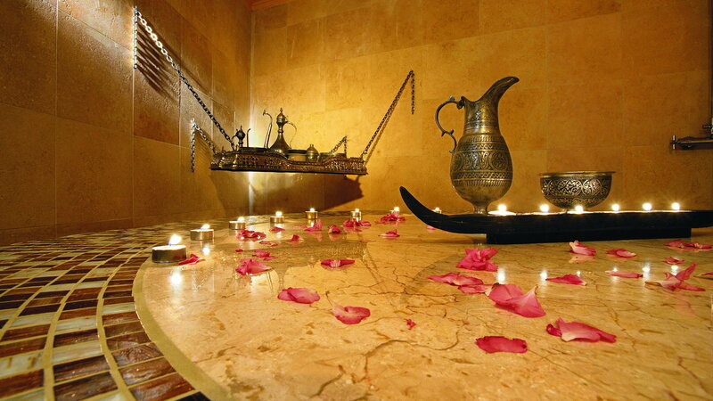 Marble Bath with Rose Petals