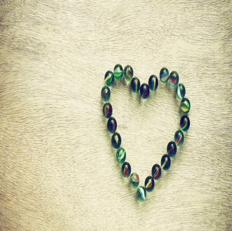 Marble Beads in Heart Shape