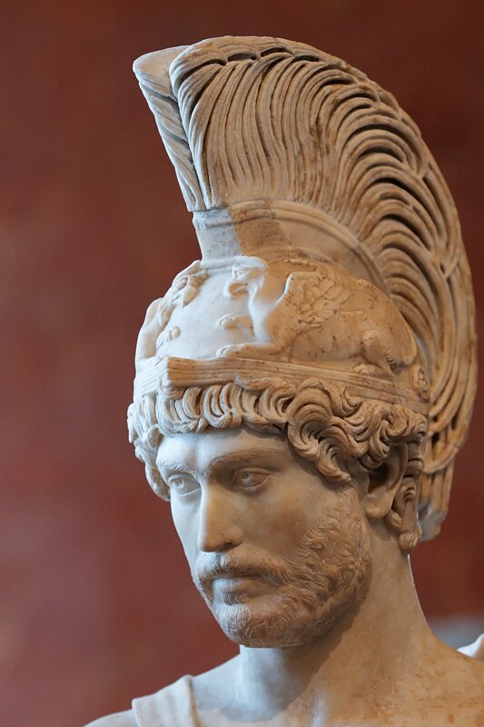Marble bust of a warrior