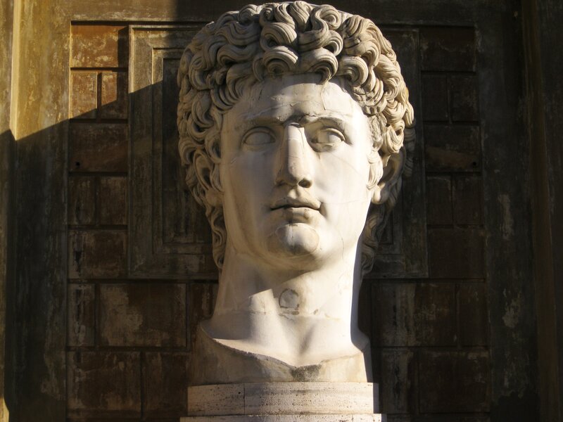 marble bust of roman emperor