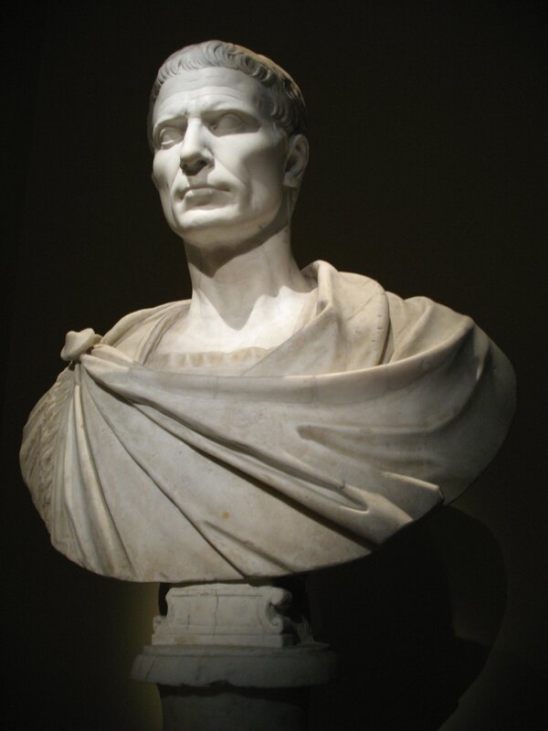Marble bust of Roman emperor