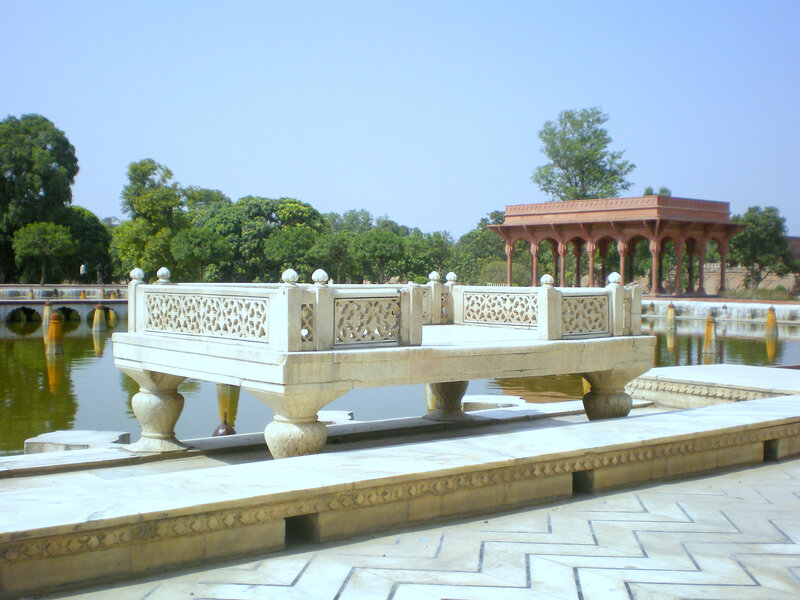 marble platform in garden