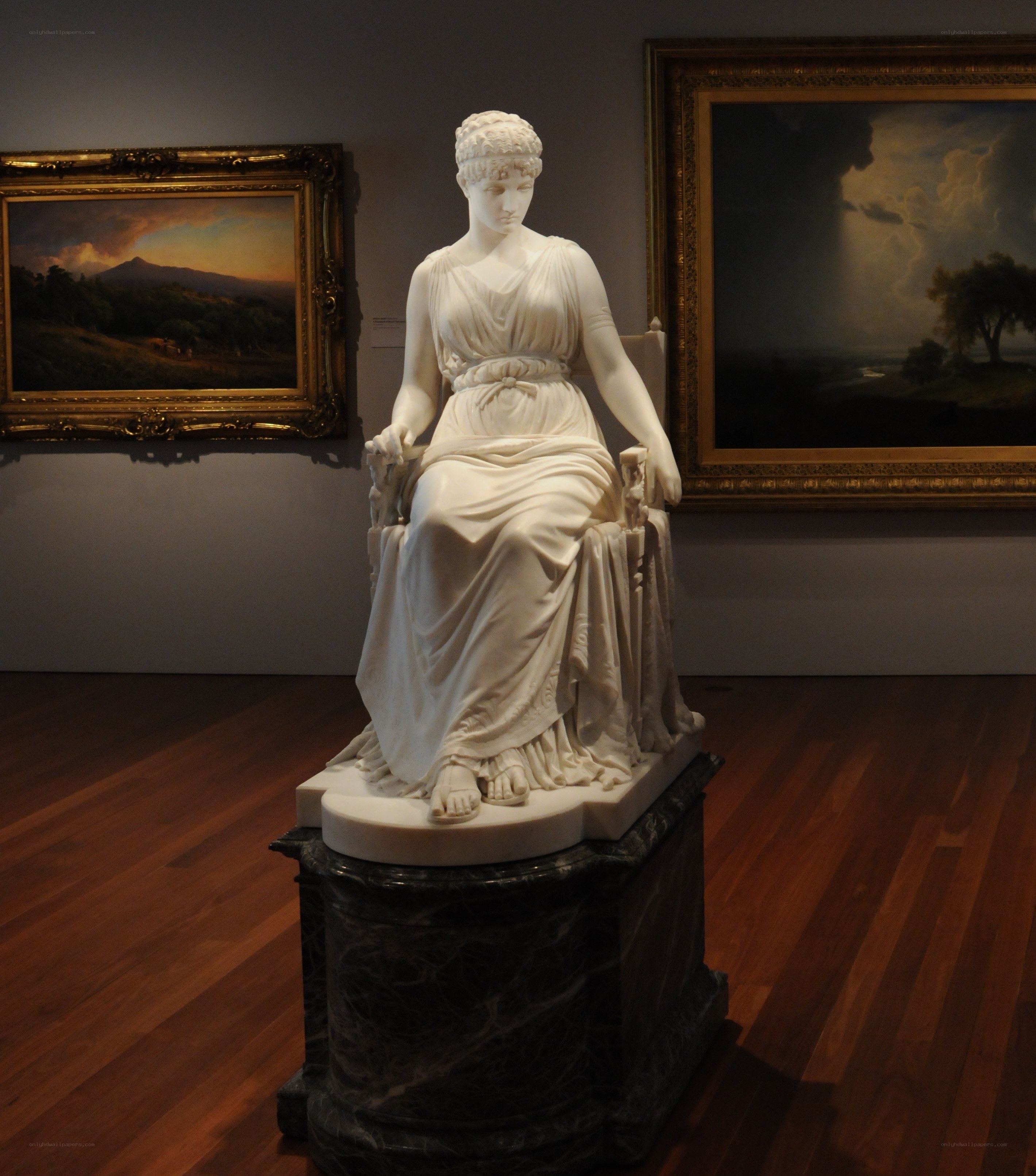 Marble statue in gallery