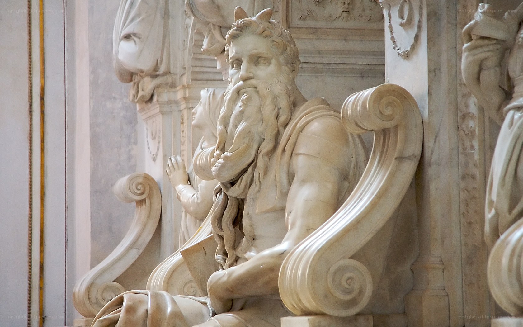 marble statue of a bearded man