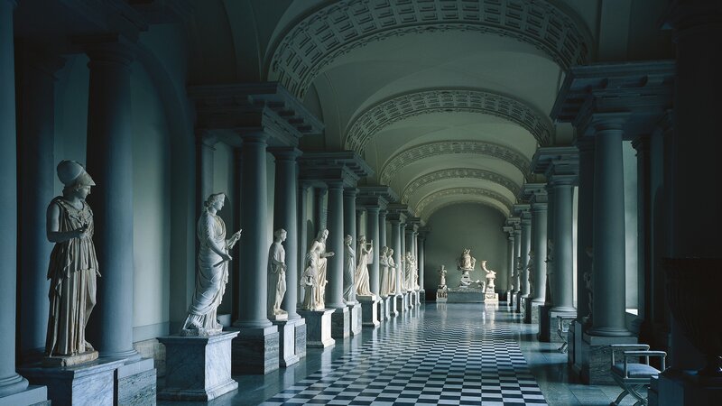 Marble Statues in Gallery