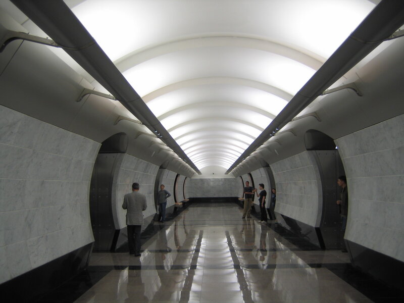 Marble subway station corridor
