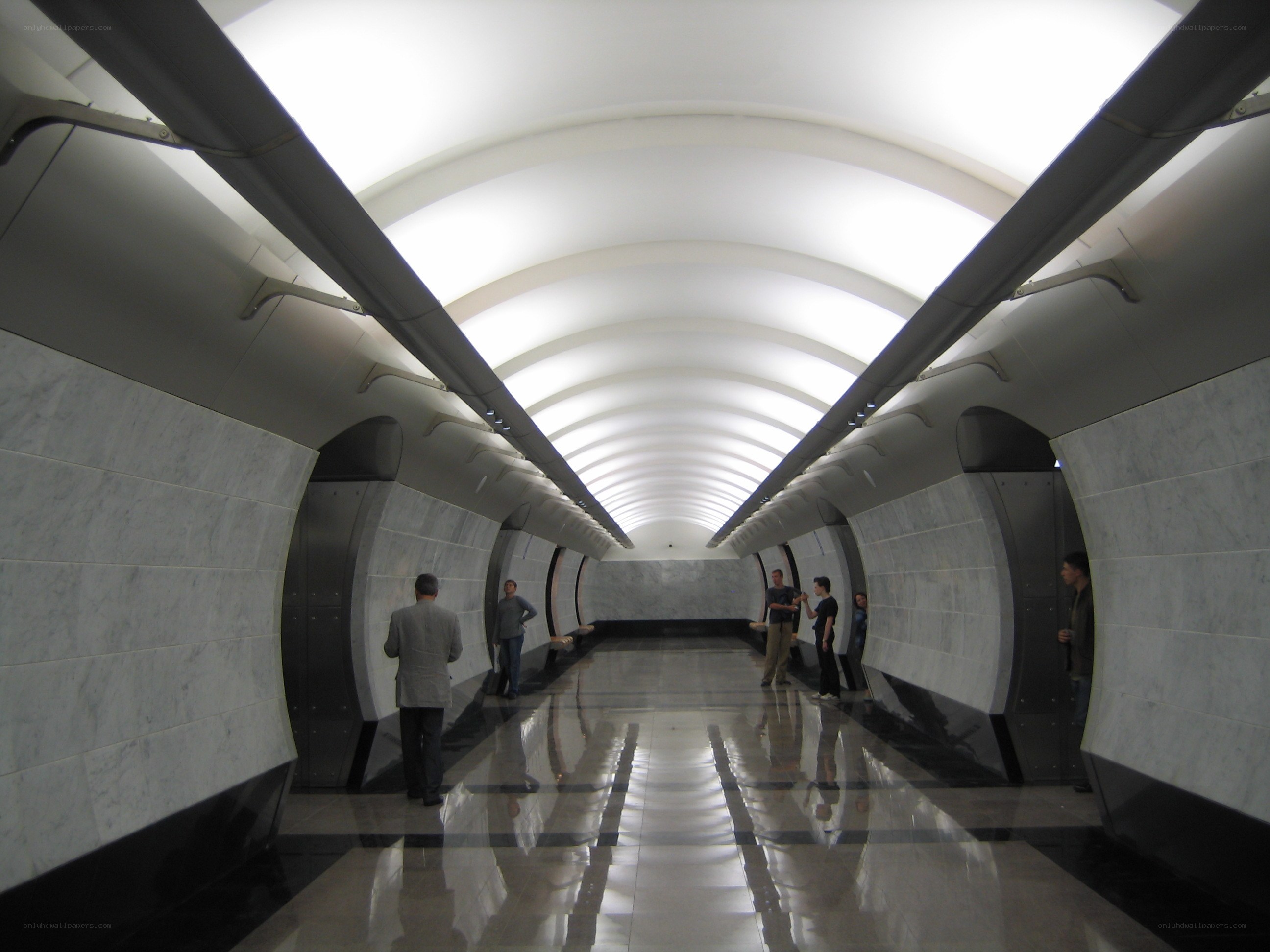 Marble subway station corridor