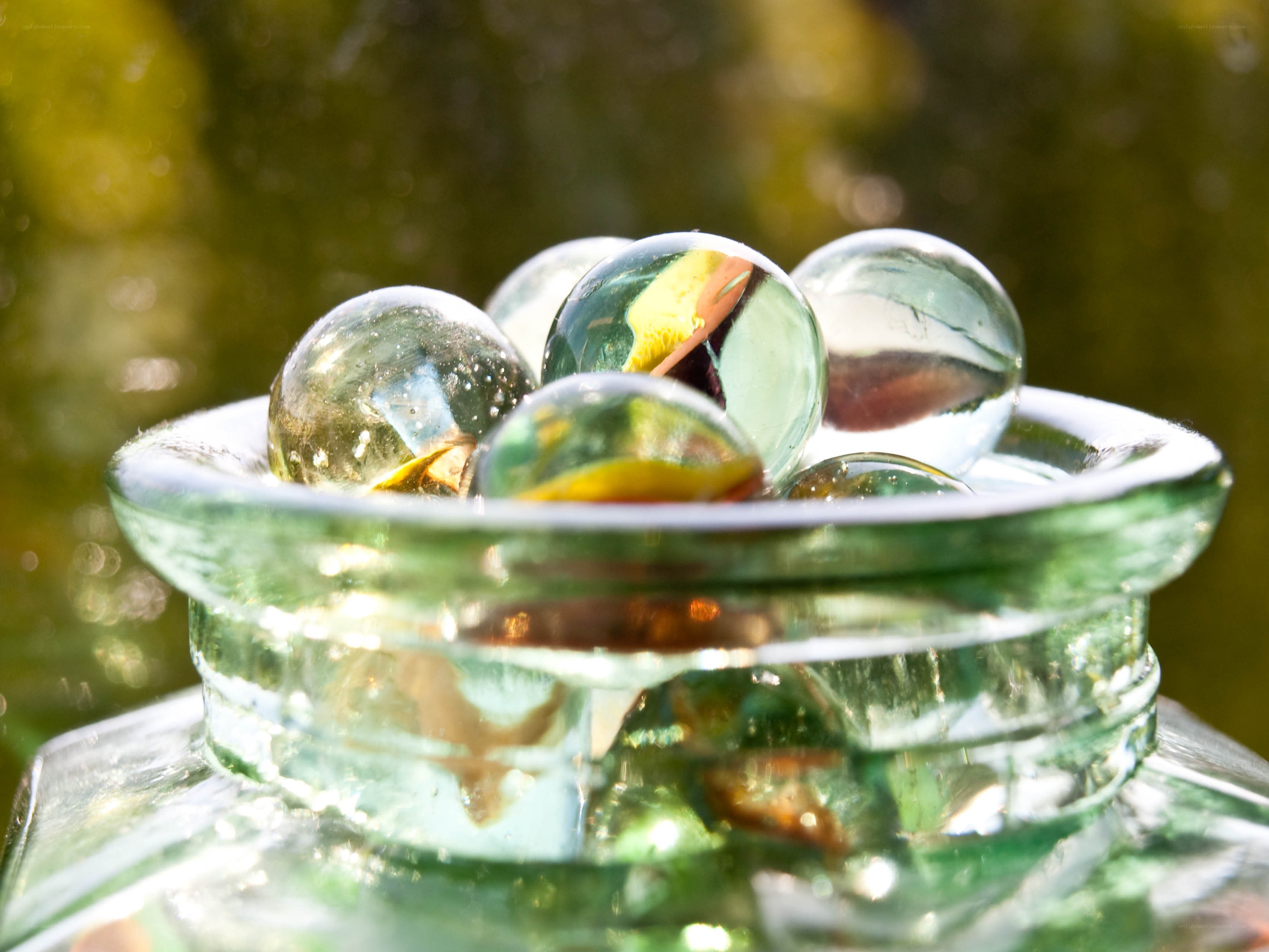 Marbles in a glass jar