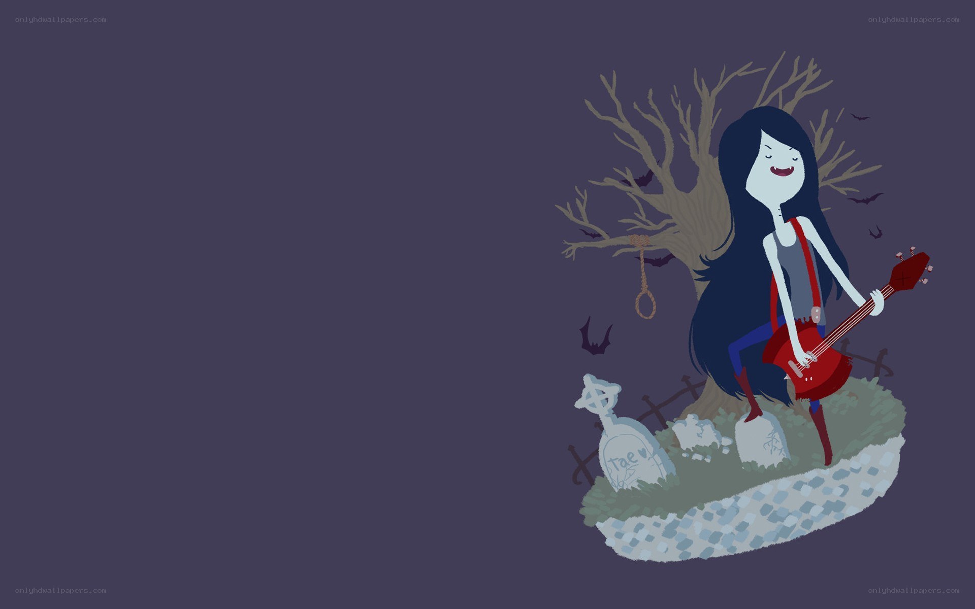 Marceline in the graveyard