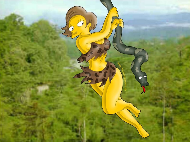 Marge Simpson as a jungle explorer