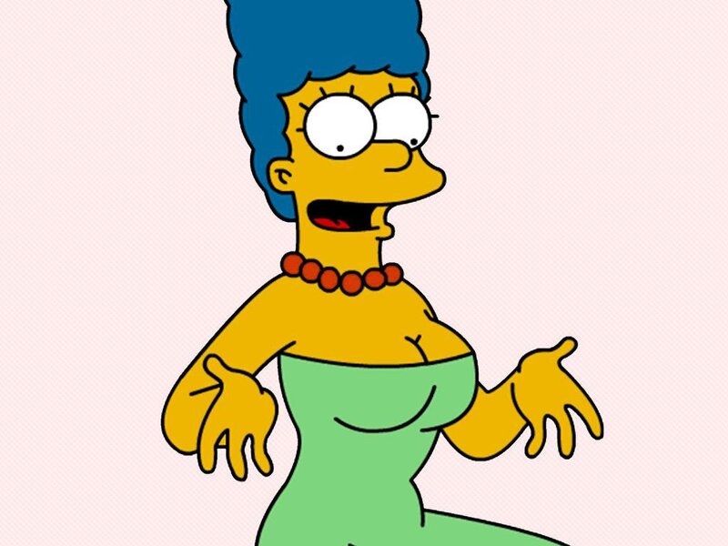 Marge Simpson in a green dress