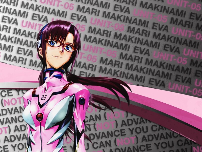 Mari Makinami in pink suit