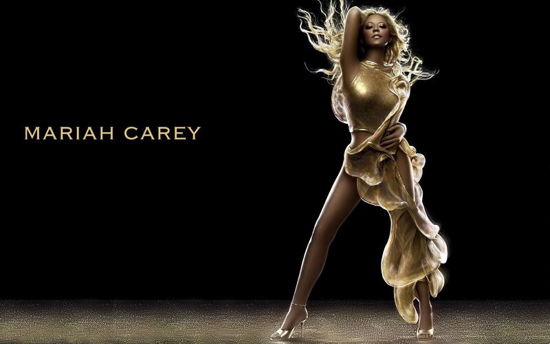 Mariah Carey in gold dress