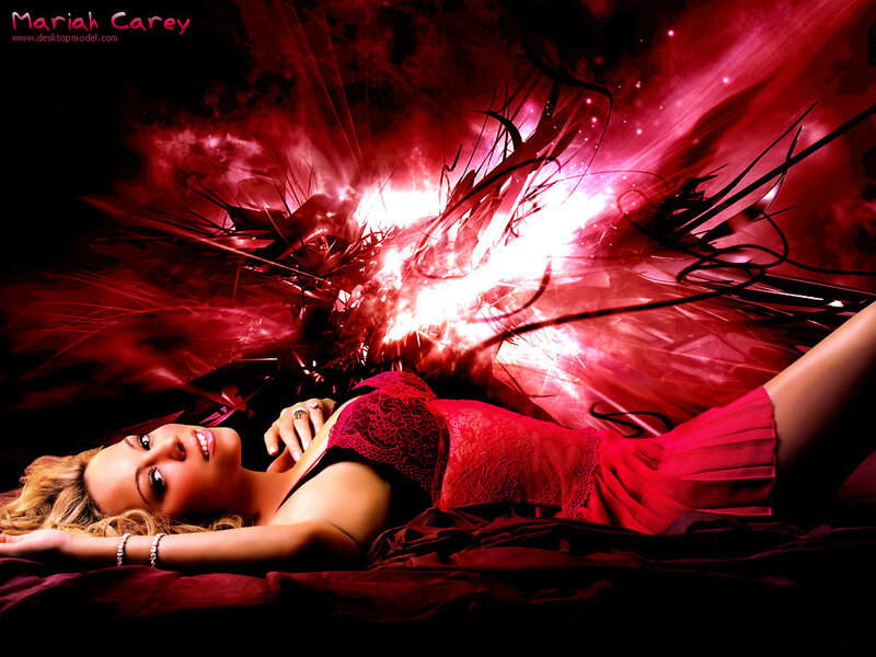 Mariah Carey in red dress