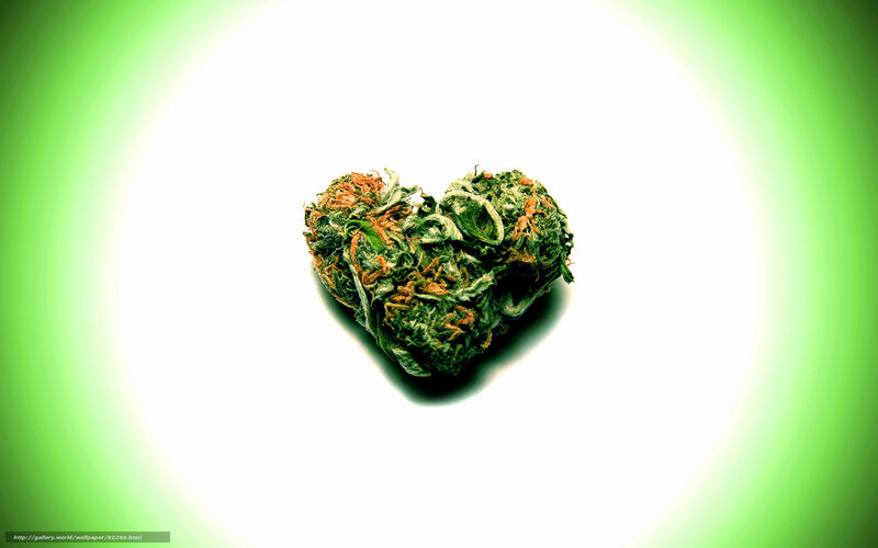 Marijuana Bud in Heart Shape — Green