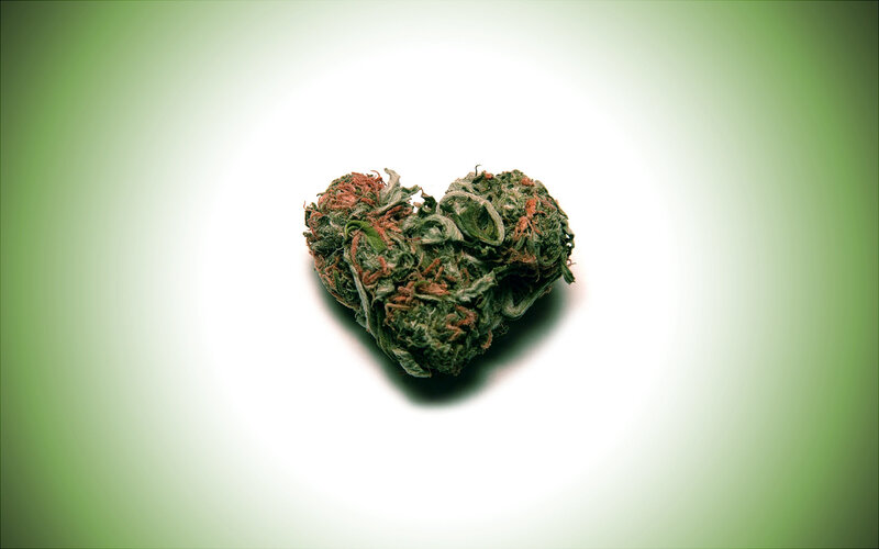 Marijuana Bud Shaped Like Heart