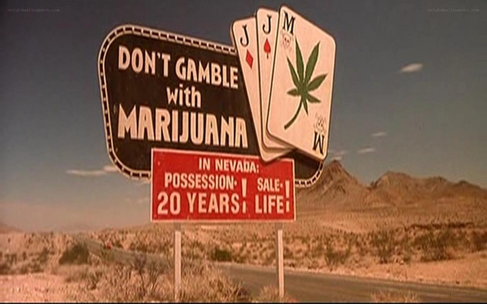 Marijuana gambling warning sign
