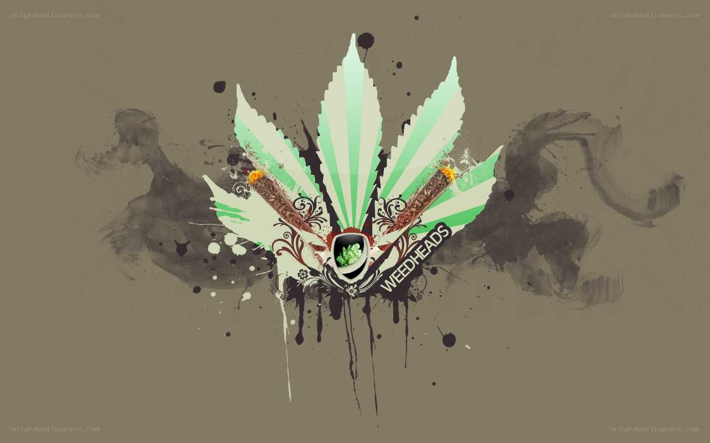 marijuana leaf art design