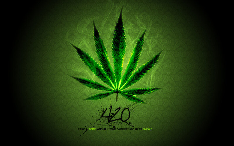 Marijuana Leaf — Green, Dark