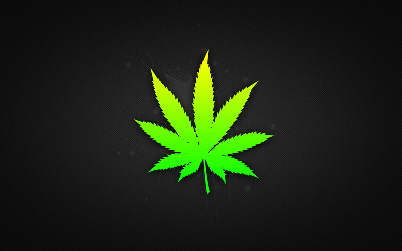 Marijuana Leaf — Green, Minimalist