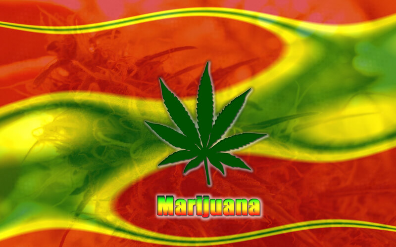Marijuana leaf on colorful background